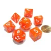 Dice>Polyhedral 7-Die Vortex Chessex Dice Set - Solar with White Numbers - Your Source for Gaming Essentials