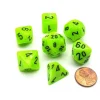 Dice>Polyhedral 7-Die Vortex Chessex Dice Set - Bright Green with Black Numbers - Your Source for Gaming Essentials