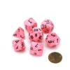 Dice>Polyhedral 7-Die Vortex Lab Dice 2 Chessex Dice Set-Snow Pink with Black Numbers - Your Source for Gaming Essentials