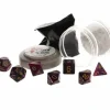 Dice>Polyhedral 7-Piece DnD Pizza Dungeon Dice Set - Dual Purple & Black - Your Source for Gaming Essentials