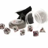 Dice>Polyhedral 7-Piece DnD Pizza Dungeon Dice Set - Lucky Blood Splatter - Your Source for Gaming Essentials