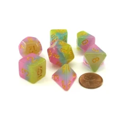 Dice>Polyhedral 7-Piece Layered Dice Set - Pastels - Your Source for Gaming Essentials