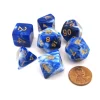 Dice>Polyhedral 7-Piece Layered Wedgewood Dice Set - Blue/White with Gold - Your Source for Gaming Essentials