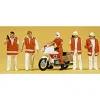Preiser 10100 HO Emergency Personnel Figure with Motorcycle (Set of 5) - Your Source for Gaming Essentials* Clearance