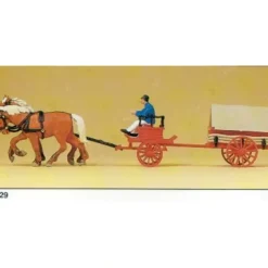 Preiser 30429 HO Horse Drawn 1900 Coal Tender Fire Wagon with Driver Figure - Your Source for Gaming Essentials* Sale