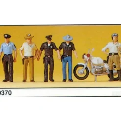 Preiser 10370 HO USA Policemen Figures with Motorcycle (Set of 5) - Your Source for Gaming Essentials* Clearance