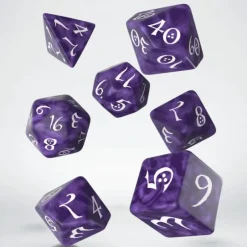 Dice>Q-Workshop Classic RPG Dice Set Lavender with White Numbers (7 Piece Set) - Your Source for Gaming Essentials