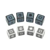 Dice>Q-Workshop D6 Cyberfudge Dice (8 Pieces)- 4 D6 Black with Blue + 4 Random Colors - Your Source for Gaming Essentials