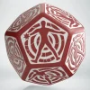 Dice>Q-Workshop D12 Hit Location Dice - Red with White (1 Die) - Your Source for Gaming Essentials