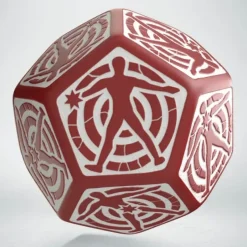 Dice>Q-Workshop D12 Hit Location Dice - Red with White (1 Die) - Your Source for Gaming Essentials