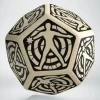 Dice>Q-Workshop D12 Hit Location Dice - Beige with Black (1 Die) - Your Source for Gaming Essentials