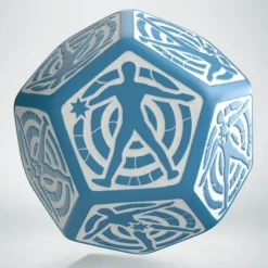 Dice>Q-Workshop D12 Hit Location Dice - Blue with White (1 Die) - Your Source for Gaming Essentials