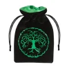 Dice>Q-Workshop Dice Bag - Forest Black and Green Velour - Your Source for Gaming Essentials