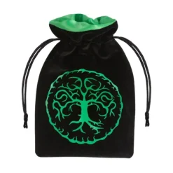 Dice>Q-Workshop Dice Bag - Forest Black and Green Velour - Your Source for Gaming Essentials