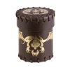 Dice>Q-Workshop Dice Cup - Flying Dragon Brown and Golden Leather - Your Source for Gaming Essentials