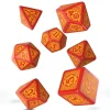 Dice>Q-Workshop Dragon Slayer Dice Set - Red with Orange Etches (7 Polyhedral Dice) - Your Source for Gaming Essentials