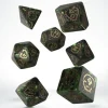 Dice>Q-Workshop Dragons Dice Set - Green with Gold Etches (7 Piece Set) - Your Source for Gaming Essentials