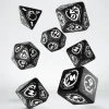 Dice>Q-Workshop Dragons Dice Set Black with White Etches (7 Piece Set) - Your Source for Gaming Essentials