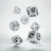 Dice>Q-Workshop Dragons Dice Set White with Black Etches (7 Piece Set) - Your Source for Gaming Essentials