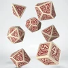 Dice>Q-Workshop Dwarven Dice Set Beige with Burgundy (7 Piece Set) - Your Source for Gaming Essentials