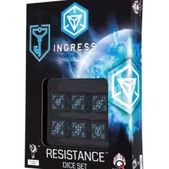 Dice>Q-Workshop Ingress Set of 6 D6 Dice Set: Resistance - Your Source for Gaming Essentials