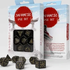 Dice>Q-Workshop Japanese Dice Set: Deep Night Firefly (7-Piece Polyhedral Set) - Your Source for Gaming Essentials