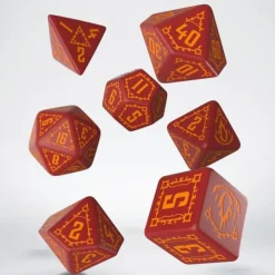 Dice>Q-Workshop Pathfinder Age of Ashes Dice Set (7 Piece Set) - Red with Orange - Your Source for Gaming Essentials