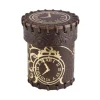 Dice>Q-Workshop Steampunk Brown & Golden Leather Dice Cup - Your Source for Gaming Essentials