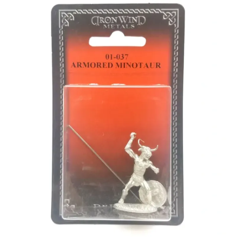 Tabletop Miniatures-Ral Partha Armored Minotaur #01-037 Unpainted Classic Fantasy RPG Metal Figure - Your Source for Gaming Essentials