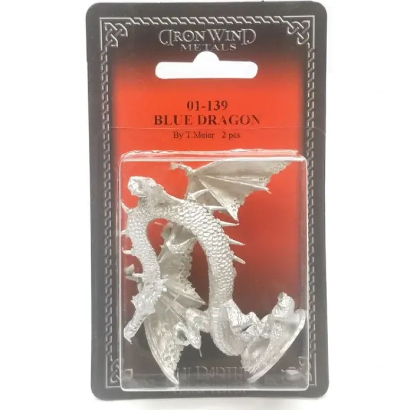 Tabletop Miniatures-Ral Partha Blue Dragon #01-139 Unpainted Classic Fantasy RPG D&D Metal Figure - Your Source for Gaming Essentials