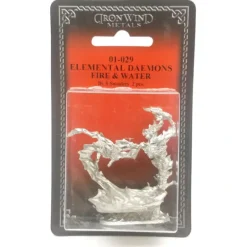 Tabletop Miniatures-Ral Partha Elemental Daemons - Fire and Water (2) #01-029 Unpainted Metal Figure - Your Source for Gaming Essentials