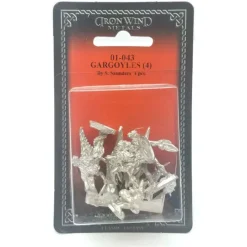 Tabletop Miniatures-Ral Partha Gargoyles (4 Pieces) #01-043 Unpainted Classic Fantasy Metal Figure - Your Source for Gaming Essentials