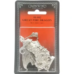 Tabletop Miniatures-Ral Partha Great Fire Dragon #01-002 Unpainted Classic Fantasy RPG Metal Figure - Your Source for Gaming Essentials