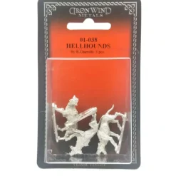 Tabletop Miniatures-Ral Partha Hellhounds (3 Pieces) #01-038 Unpainted Classic Fantasy Metal Figure - Your Source for Gaming Essentials
