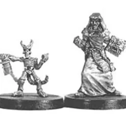 Tabletop Miniatures-Ral Partha Necromancer and Skeletal Familiar #01-208 Unpainted RPG Metal Figure - Your Source for Gaming Essentials
