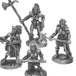 Tabletop Miniatures-Ral Partha Savage Sisters Female Mercenaries - 2 Humans, Half-Orc, Dwarf Figures - Your Source for Gaming Essentials