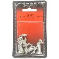Tabletop Miniatures-Ral Partha Three Ladies and A Hero 01-018 Unpainted Classic Fantasy Metal Figure - Your Source for Gaming Essentials