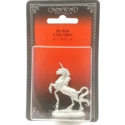 Tabletop Miniatures-Ral Partha Unicorn #01-034 Unpainted Classic Fantasy RPG D&D Metal Figure - Your Source for Gaming Essentials