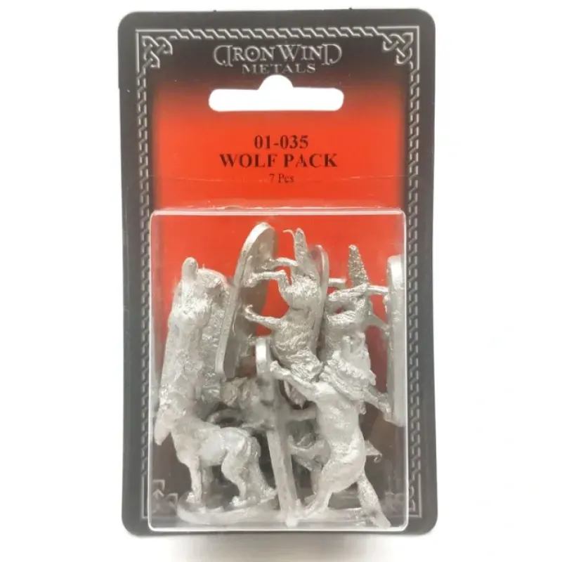 Tabletop Miniatures-Ral Partha Wolf Pack (7 Pieces) #01-035 Unpainted Classic Fantasy Metal Figure - Your Source for Gaming Essentials