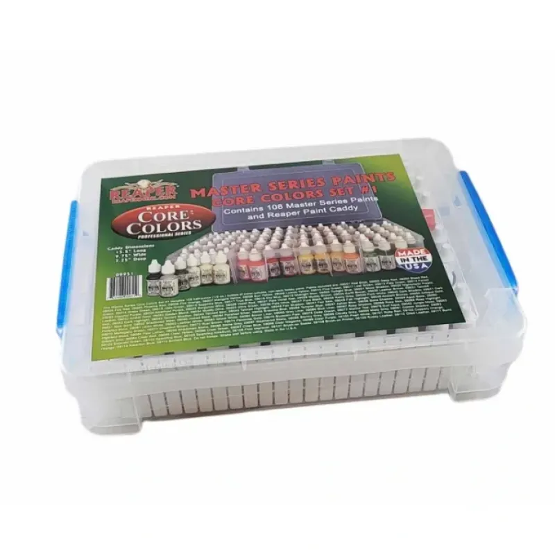 Tabletop Miniatures-Reaper Miniatures #09951 Master Series Paints Core Colors Set #1, 108 Colors (09001-09116) - Your Source for Gaming Essentials