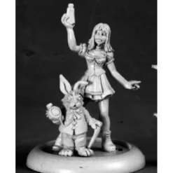 Tabletop Miniatures-Reaper Miniatures Alice And White Rabbit #50209 Chronoscope D&D RPG Mini Figure - Your Source for Gaming Essentials