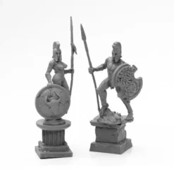 Tabletop Miniatures-Reaper Miniatures Amazon and Spartan Living Statues (Stone) #44127 Bones Black - Your Source for Gaming Essentials
