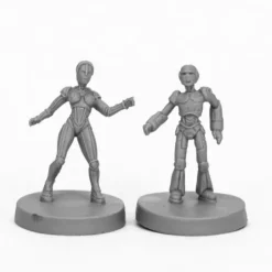 Tabletop Miniatures-Reaper Miniatures Androids (2) #49011 Bones Black Unpainted Plastic RPG Figure - Your Source for Gaming Essentials