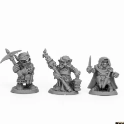 Tabletop Miniatures>Reaper Miniatures Deep Gnome Warriors (3) #44060 Bones Black Unpainted Plastic - Your Source for Gaming Essentials