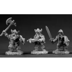 Tabletop Miniatures>Reaper Miniatures Dwarf Warriors (3 Pcs) #03351 Dark Heaven Unpainted Metal - Your Source for Gaming Essentials