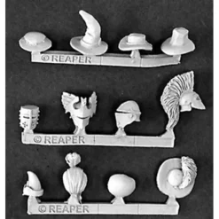 Tabletop Miniatures>Reaper Miniatures Hats and Helmets (12) 03202 Dark Heaven Legend Unpainted Metal - Your Source for Gaming Essentials