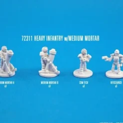 Tabletop Miniatures>Reaper Miniatures Heavy Infantry with Medium Mortar (12) Unpainted Metal CAV - Your Source for Gaming Essentials