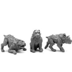 Tabletop Miniatures>Reaper Miniatures Hell Hounds (3) #44100 Bones Black Unpainted Plastic Figure - Your Source for Gaming Essentials