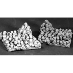 Tabletop Miniatures-Reaper Miniatures 40mm Square Skull Bases (2 Pieces) #74022 Unpainted Metal - Your Source for Gaming Essentials