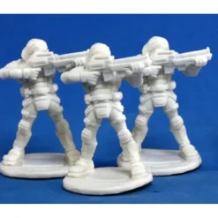 Tabletop Miniatures>Reaper Miniatures Nova Corp:Guard (3) #80011 Bones Unpainted Plastic Mini Figure - Your Source for Gaming Essentials